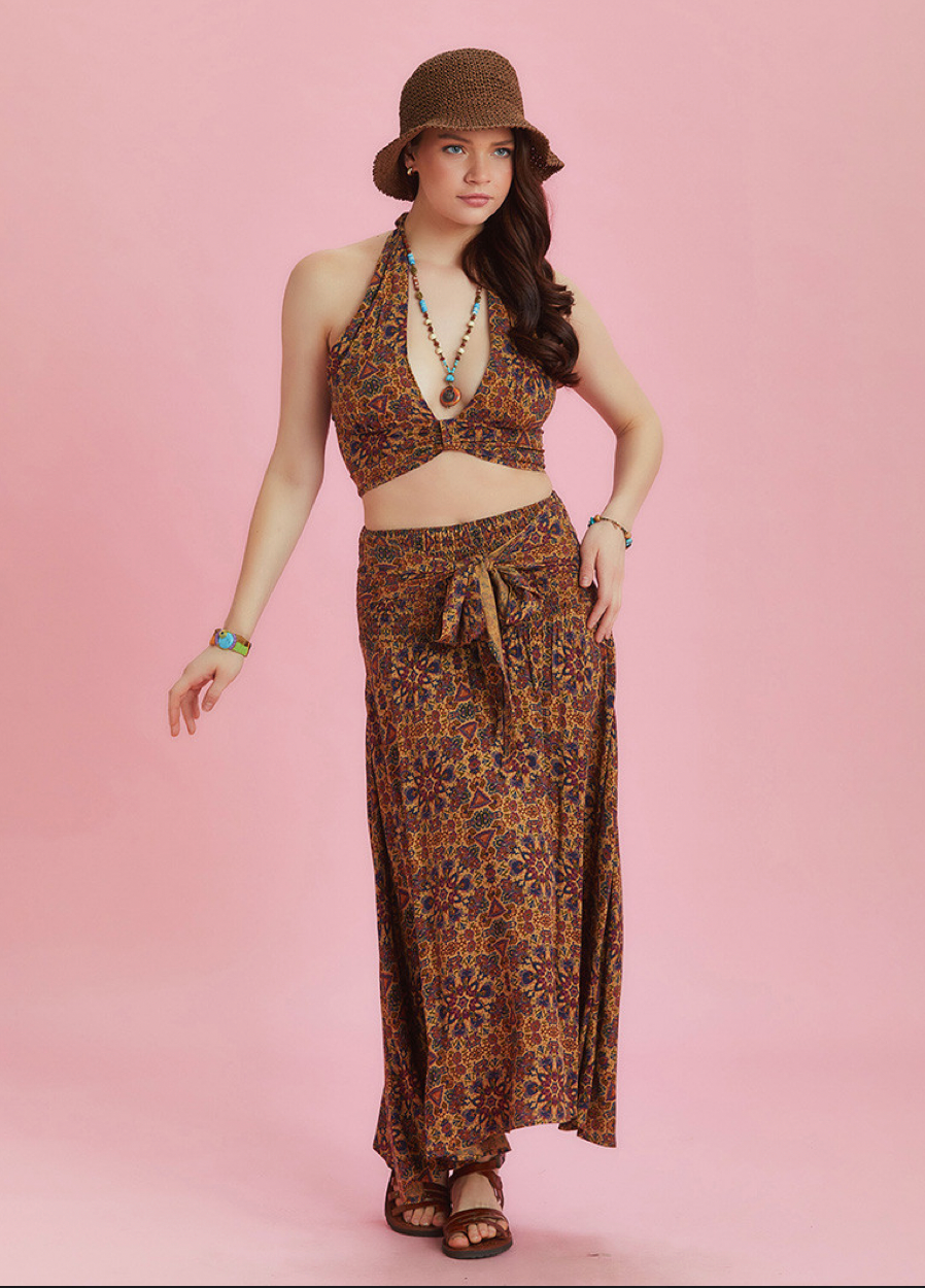 Sonnenzauber – Maxirock mit Ethno-Muster