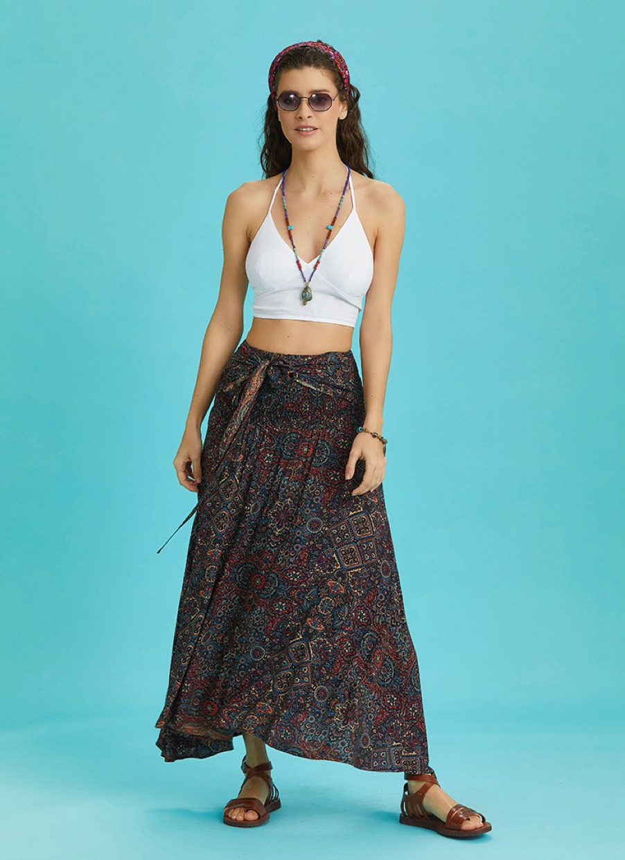 Orientalischer Zauber – Maxirock mit Boho-Muster