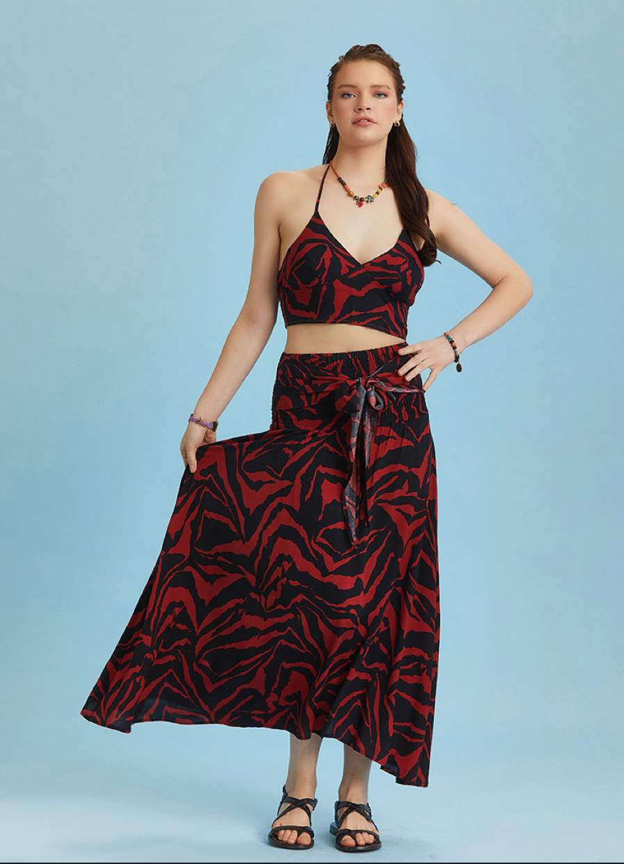 Wild Blossom – Maxirock mit Animal-Print