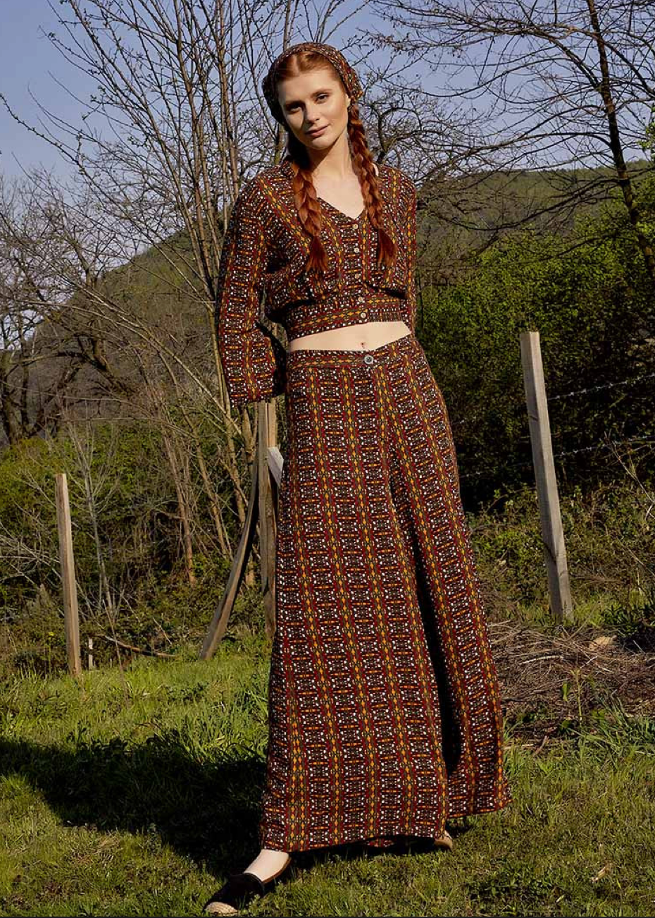 Boho-Träume – Palazzo-Hose mit Ethno-Muster