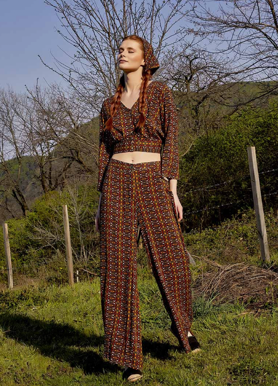 Boho-Träume – Palazzo-Hose mit Ethno-Muster