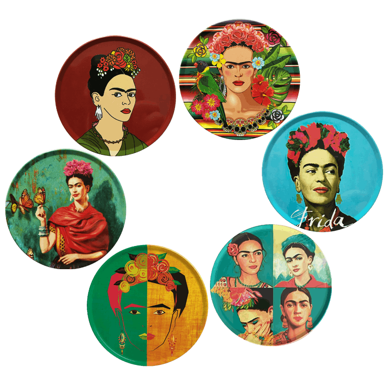 Inspiriert von Frida Kahlo - 6er Set Untersetzer