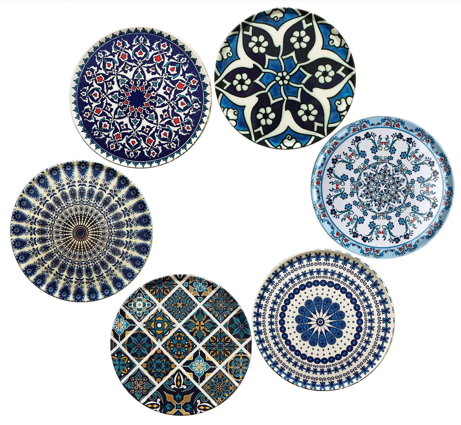 Blaues Gleichgewicht - 6er Set Untersetzer