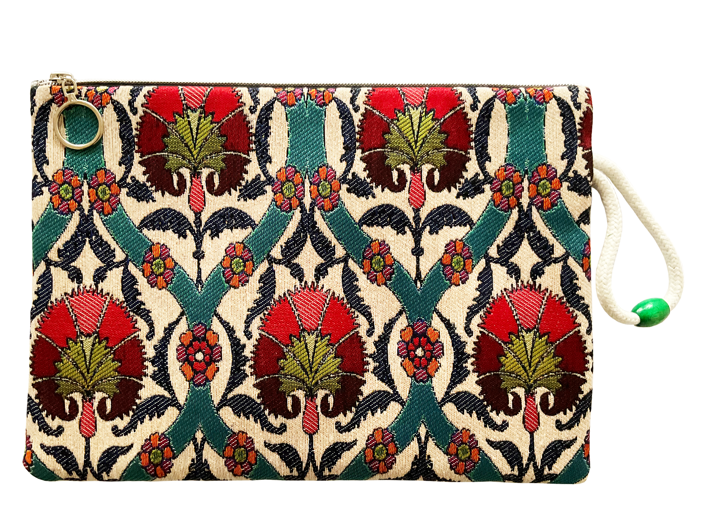 Rot-Grüne Blumen - Clutch