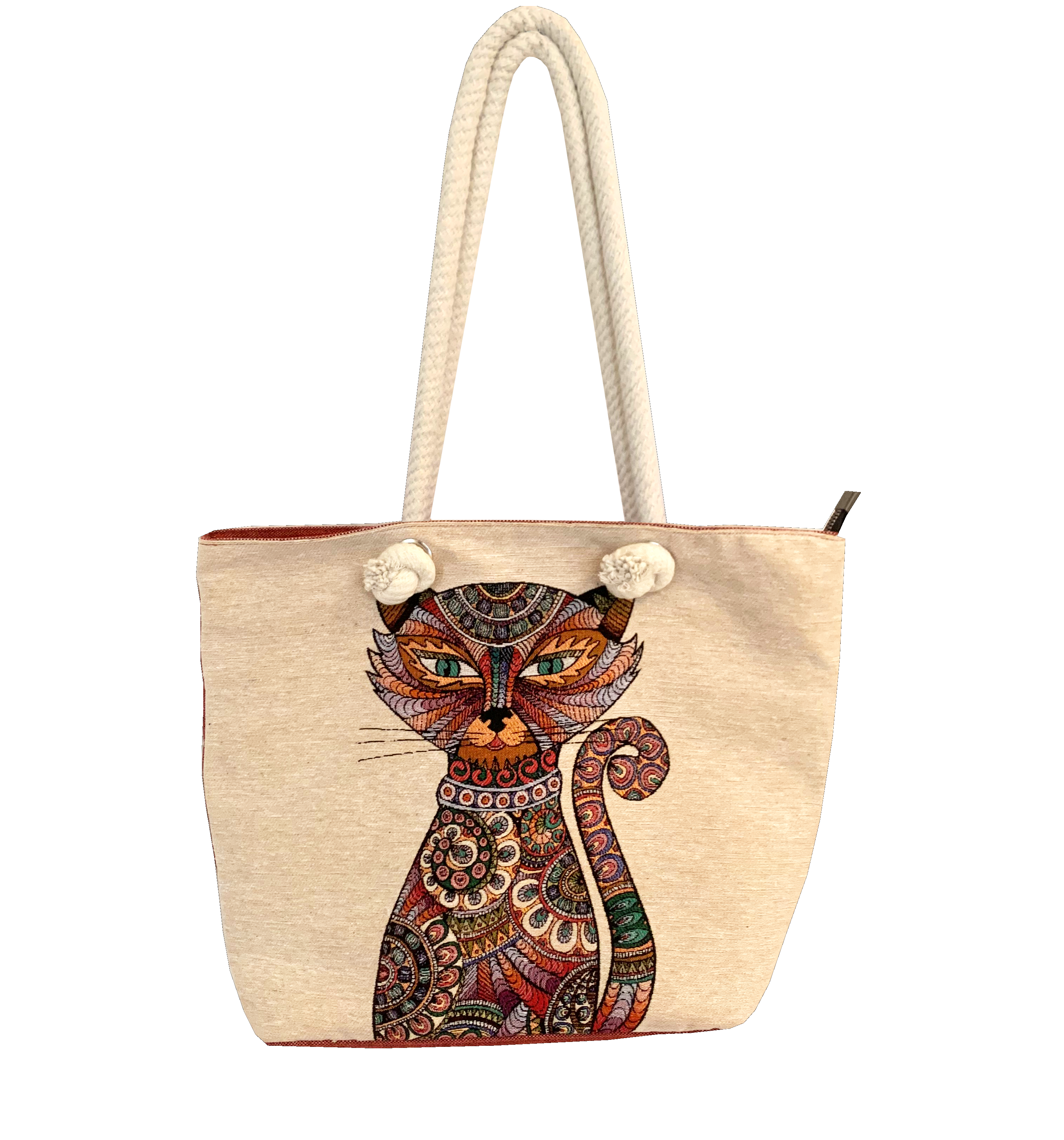 Katze mit Halsband - Schultertasche