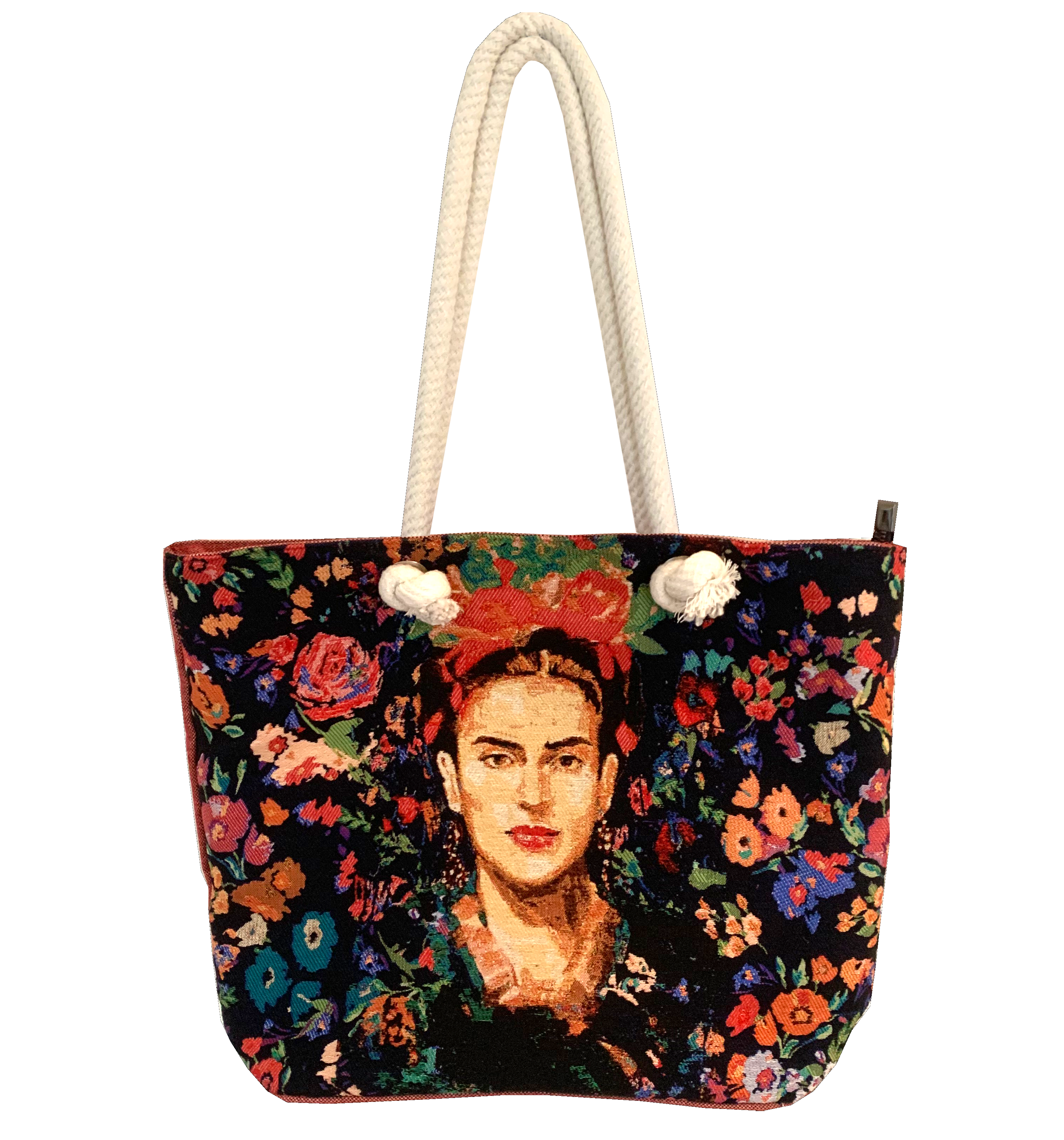 Inspiriert von Frida Kahlo - Blumen Dunkel - Schultertasche