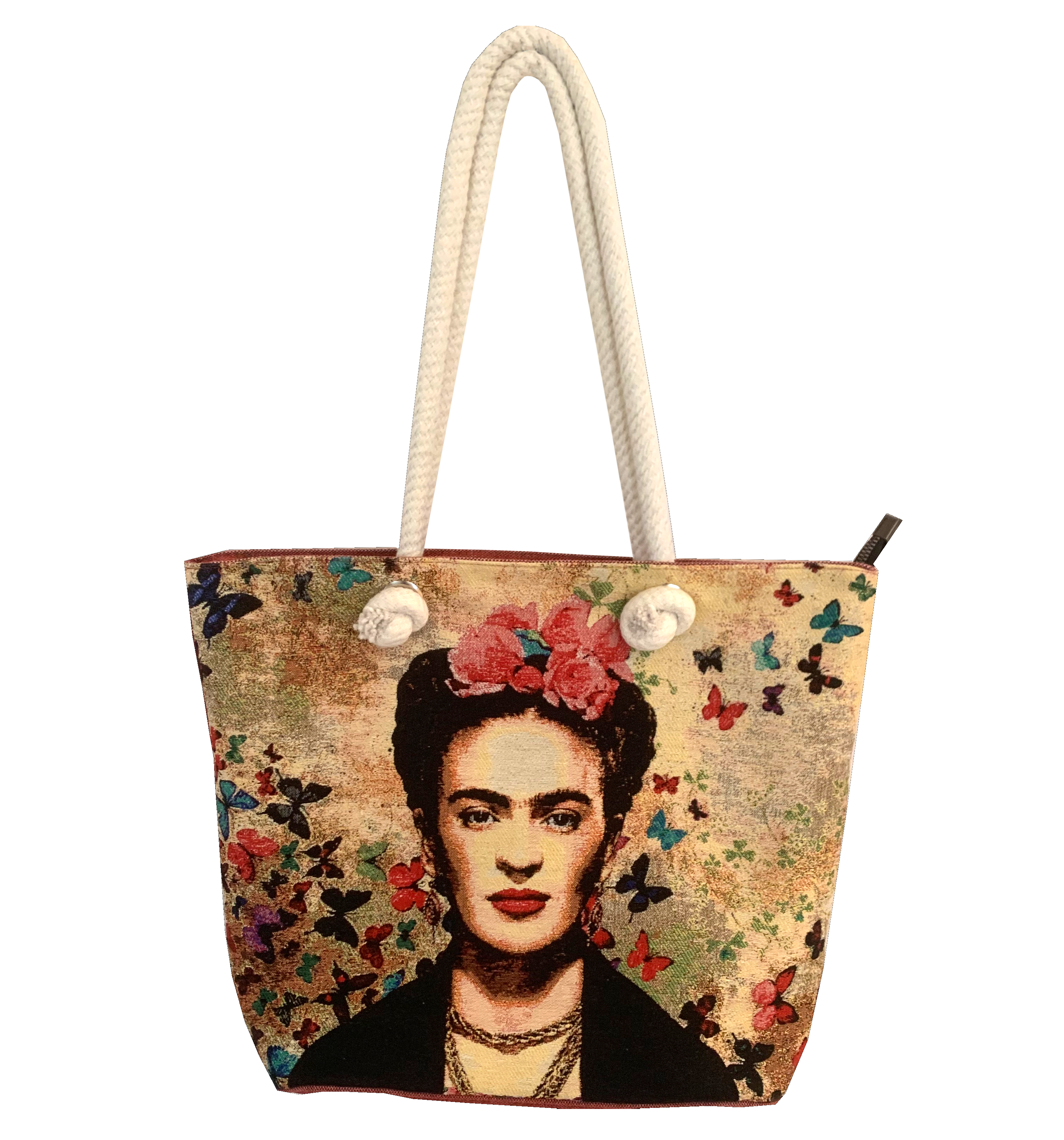 Inspiriert von Frida Kahlo - Schmetterlinge - Schultertasche