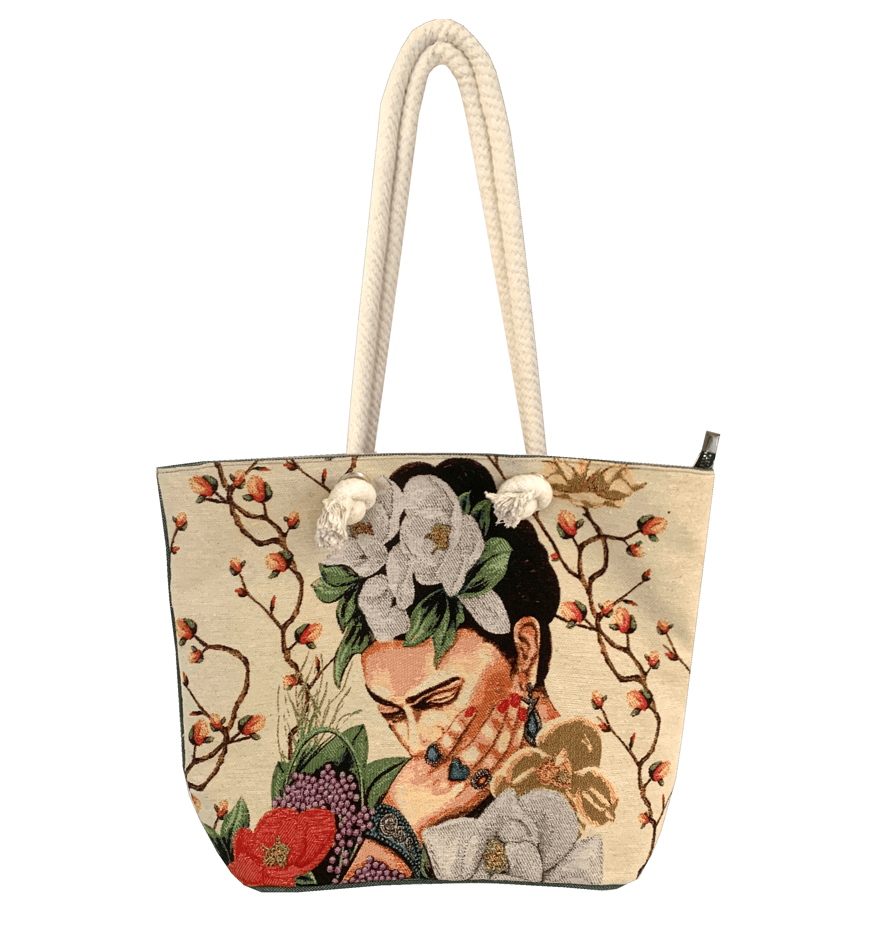 Inspiriert von Frida Kahlo - Blühende Gedanken - Schultertasche