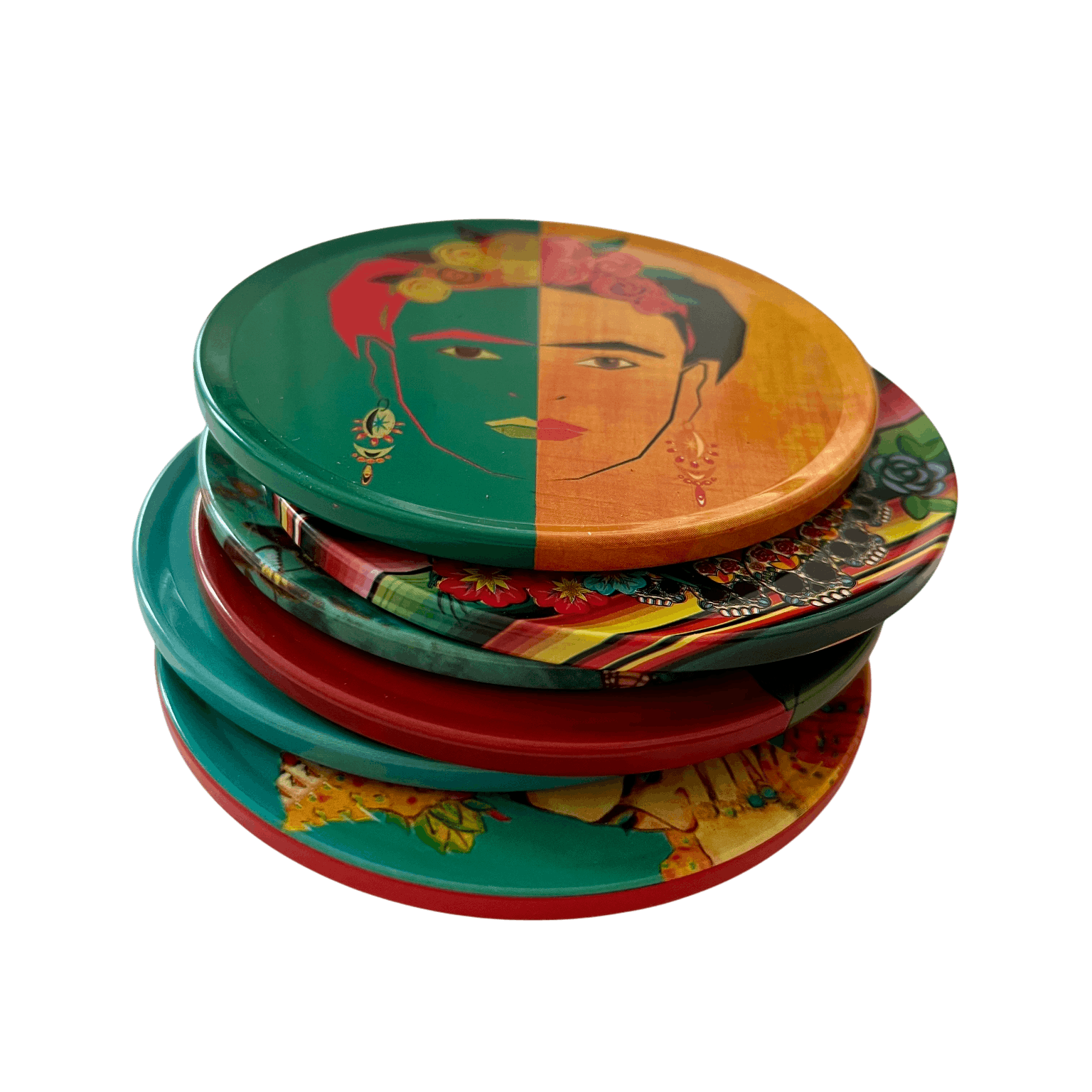 Inspiriert von Frida Kahlo - 6er Set Untersetzer
