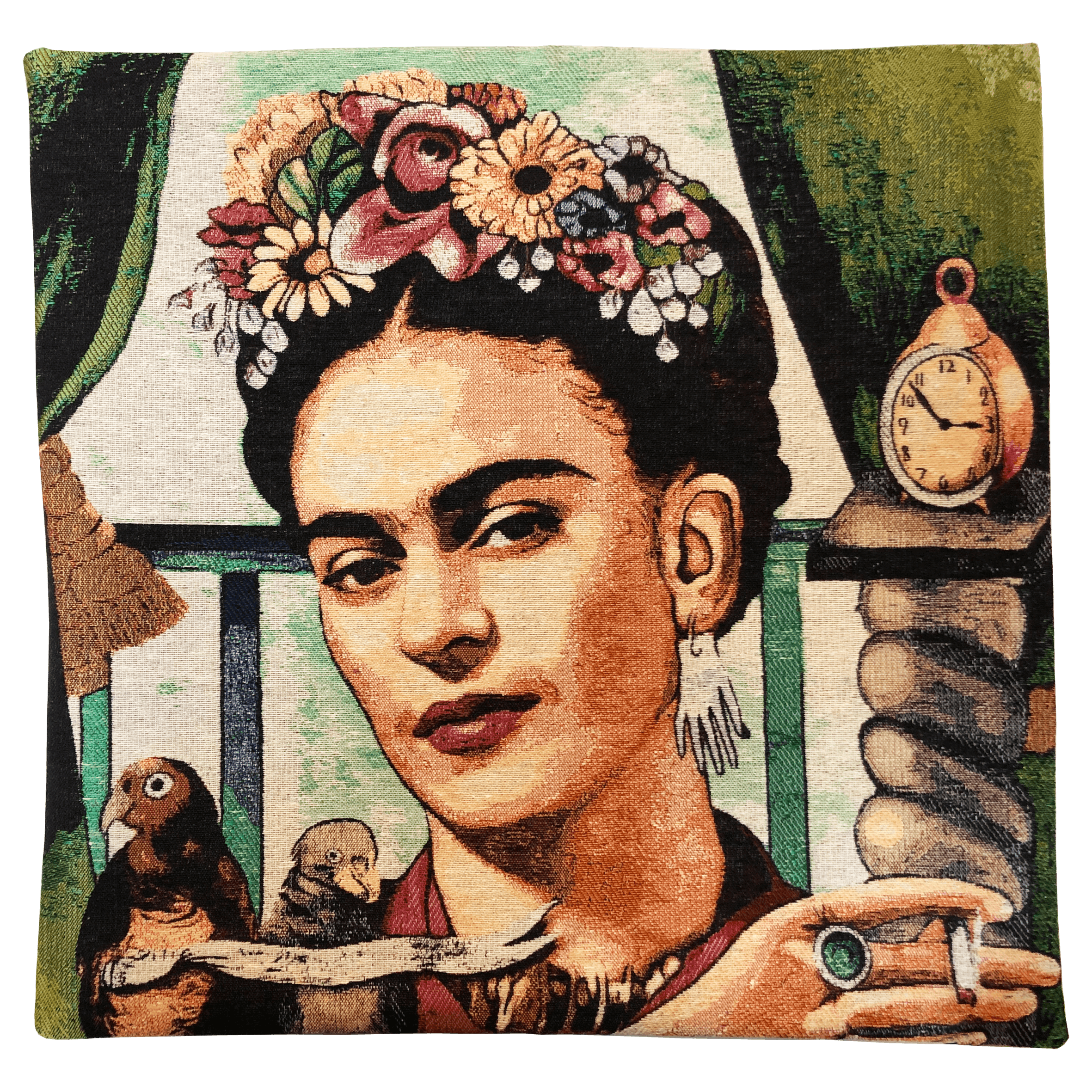 Inspiriert von Frida Kahlo - Stil am Balkon - Kissenbezug
