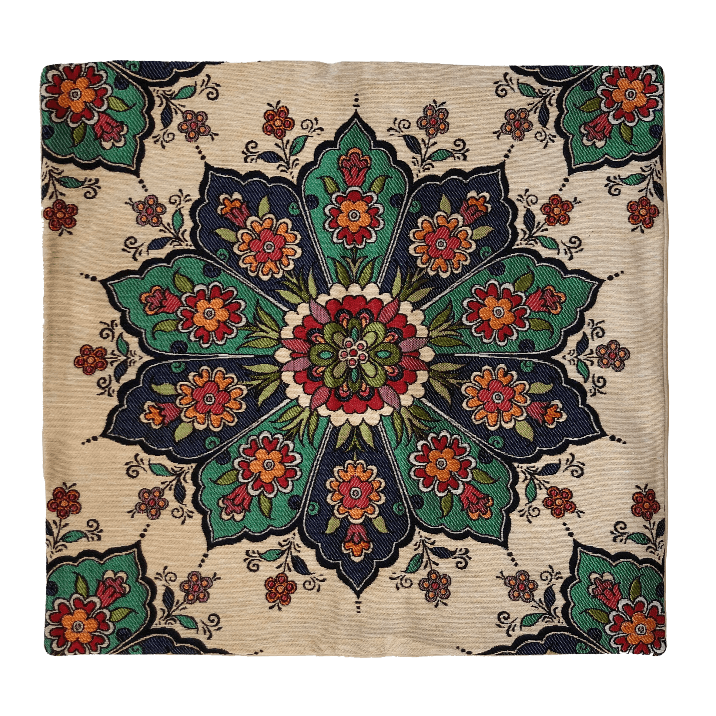 Bunter Blumenstern - Kissenbezug