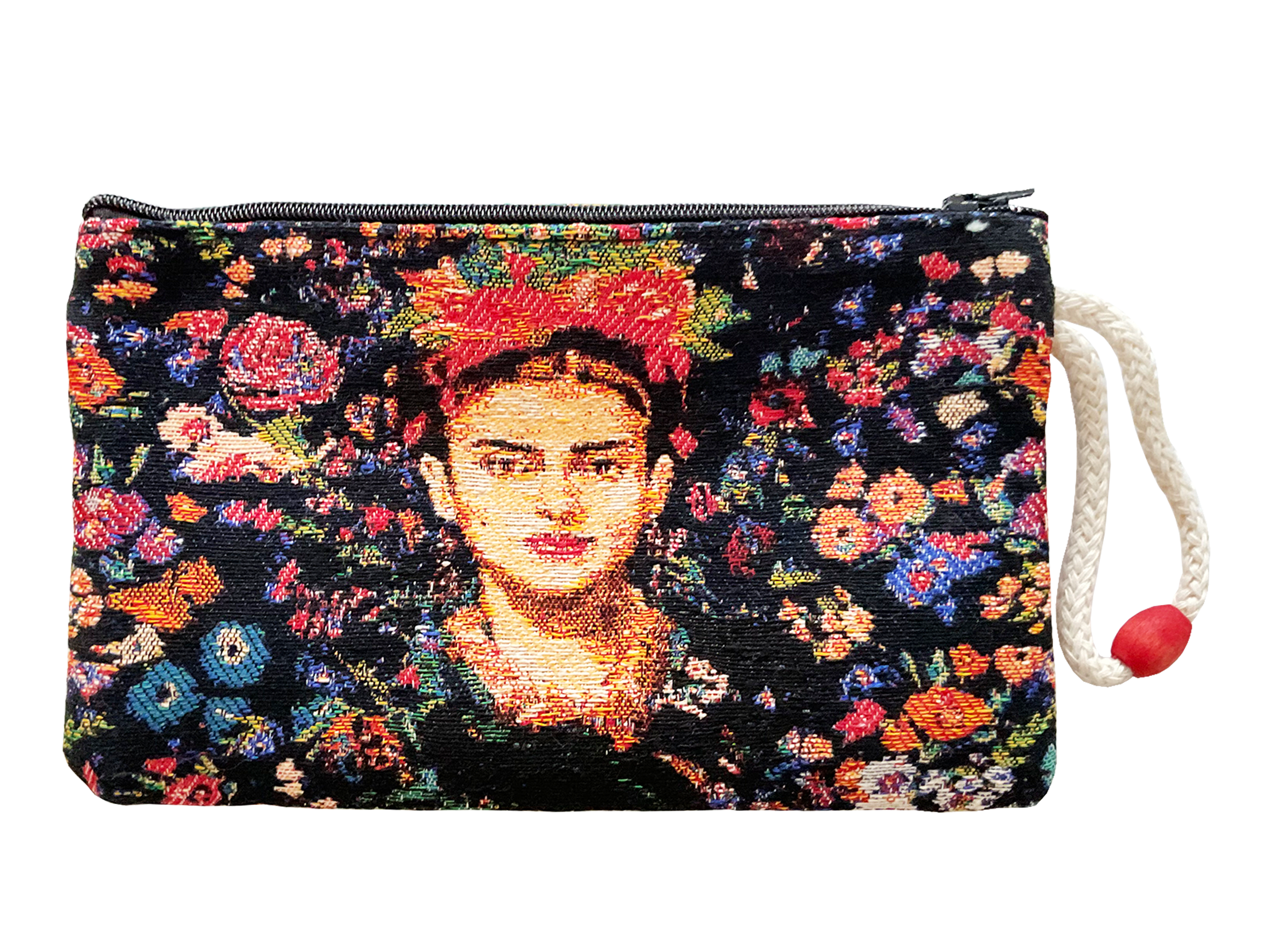 Inspiriert von Frida Kahlo - Blumen Dunkel - Portemonnaie