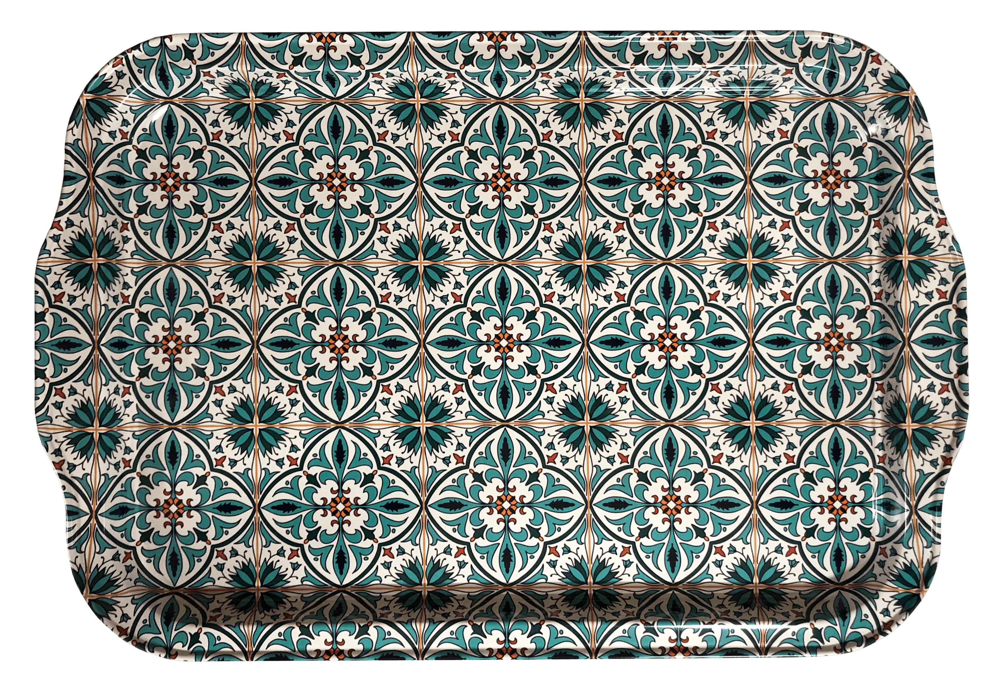 Blaues Blütenmeer - Tablett (groß)