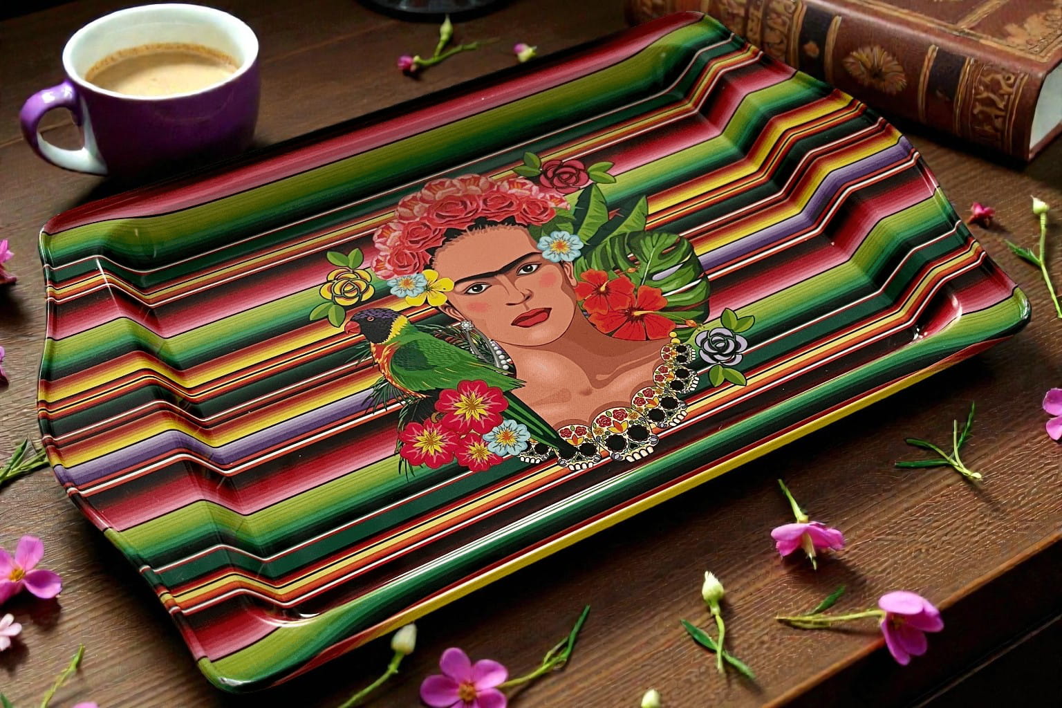 Inspiriert von Frida Kahlo - Tablett (klein)