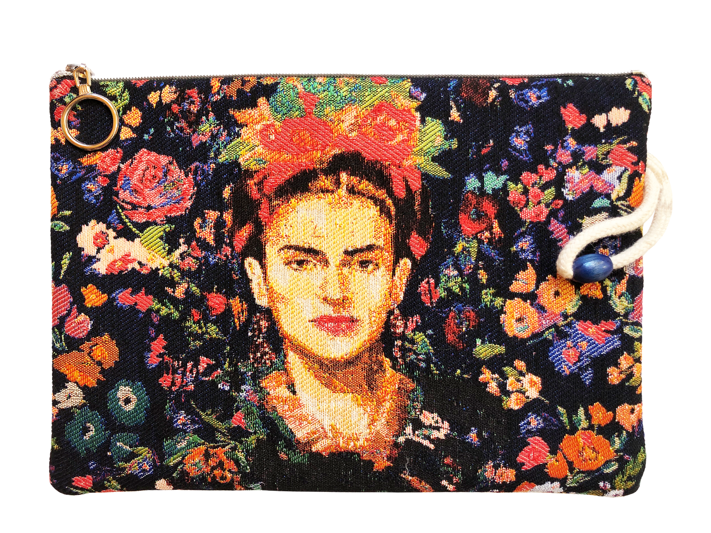 Inspiriert von Frida Kahlo - Blumen Dunkel - Clutch