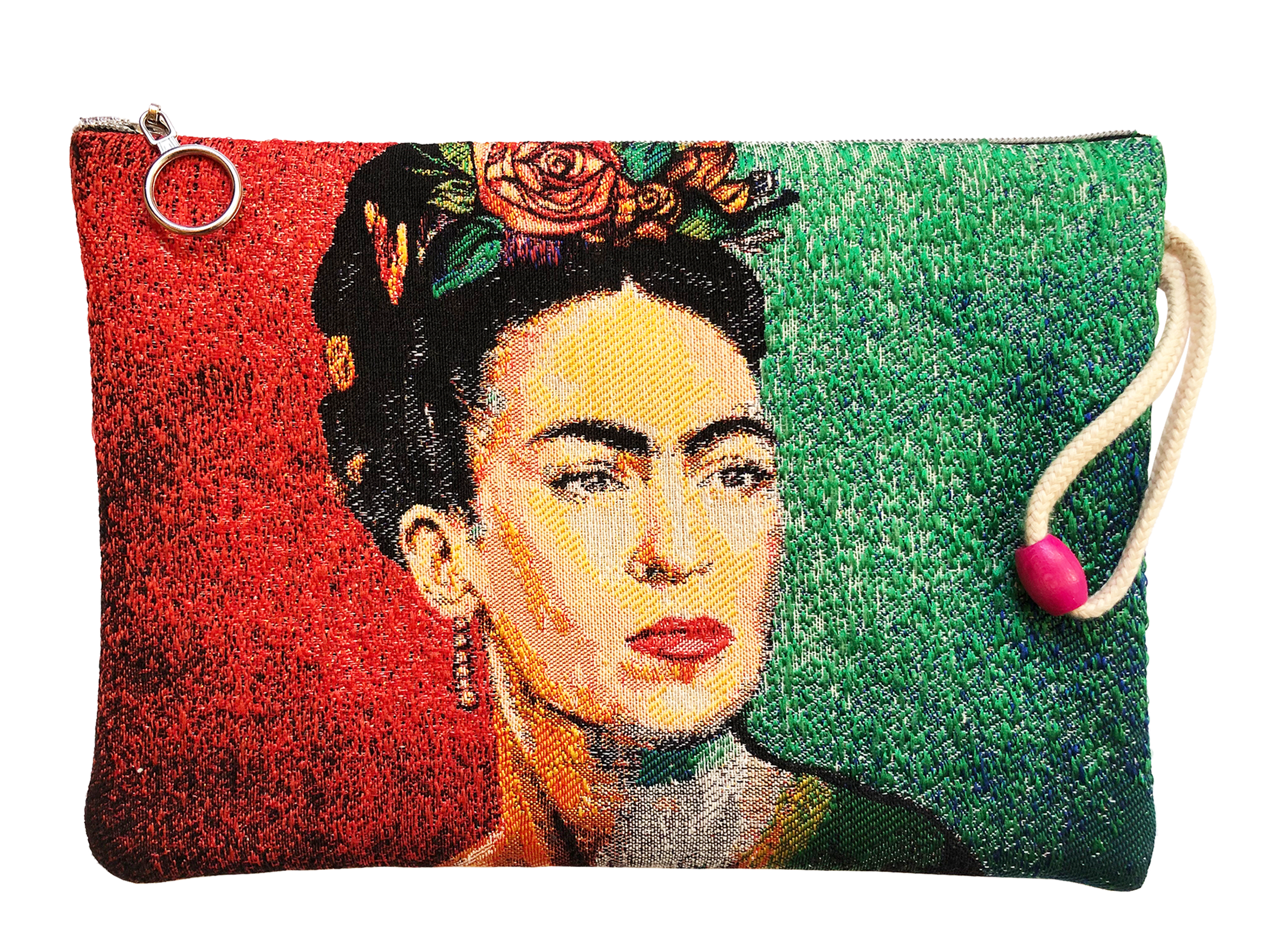 Inspiriert von Frida Kahlo - Rot/Grün - Clutch