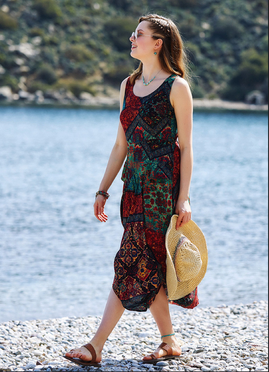 Sommerzauber – Haremstil-Kleid im Patchwork-Stil