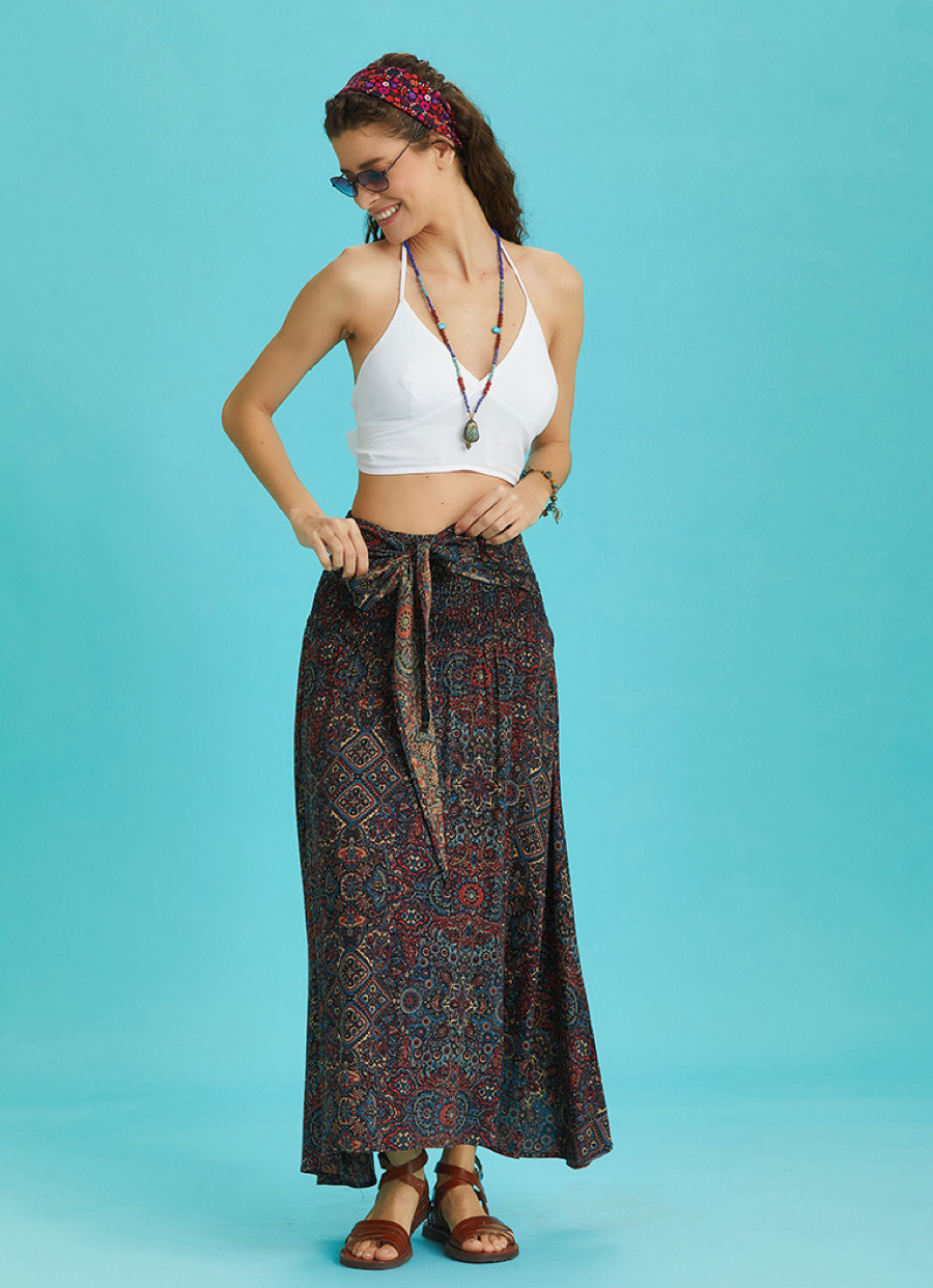 Orientalischer Zauber – Maxirock mit Boho-Muster