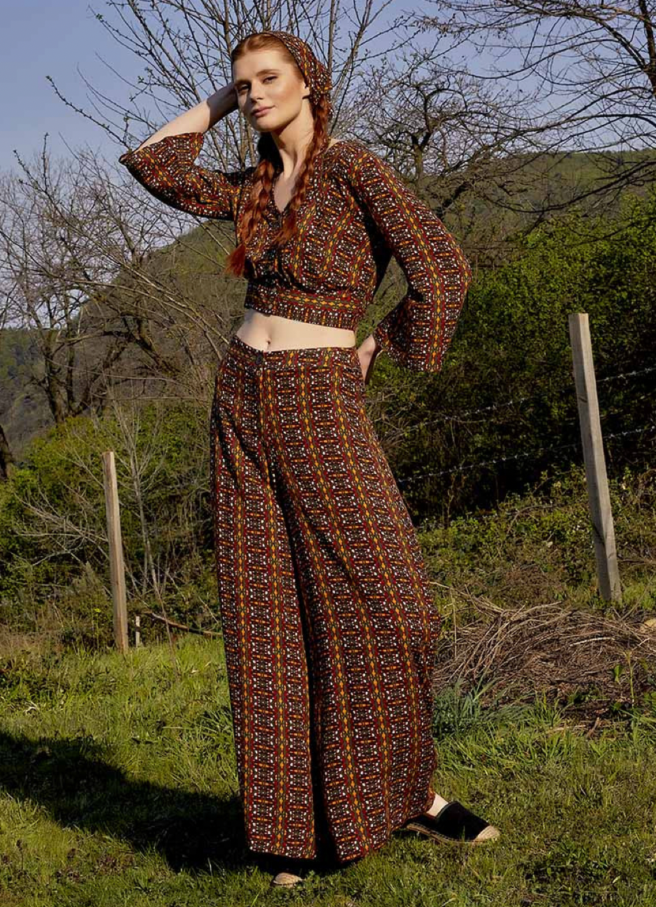 Boho-Träume – Palazzo-Hose mit Ethno-Muster