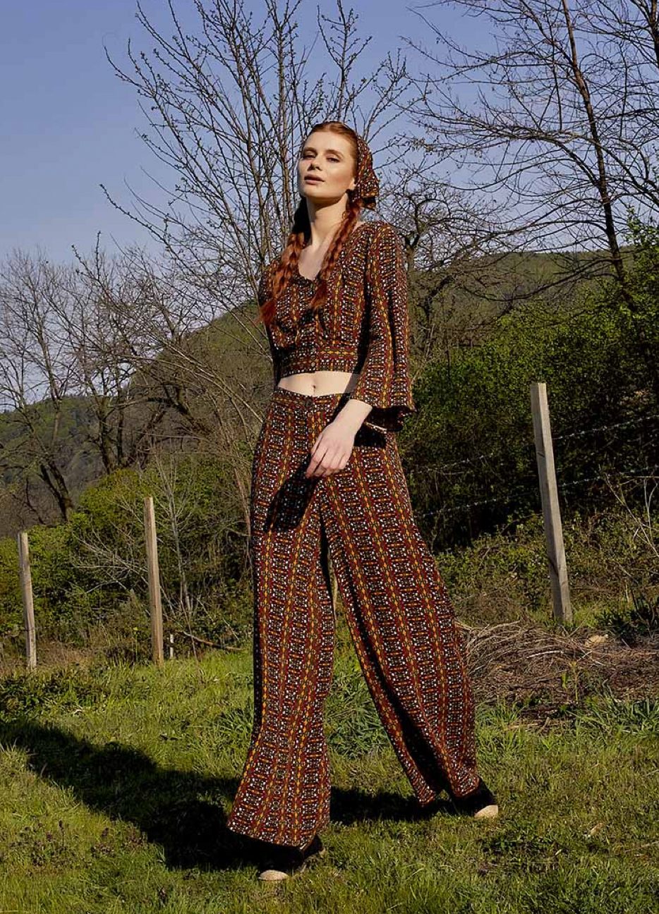 Boho-Träume – Palazzo-Hose mit Ethno-Muster