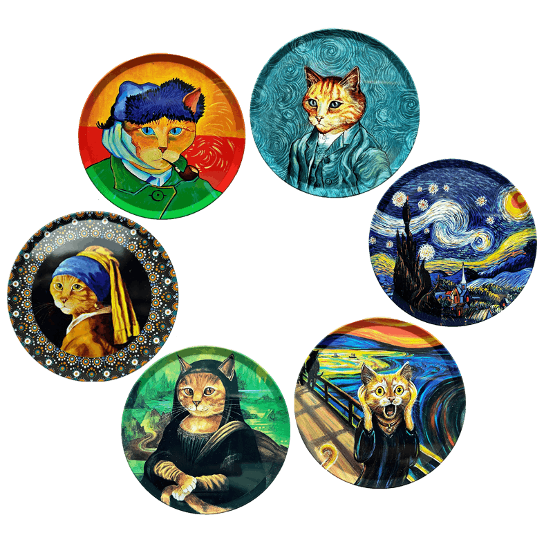 Katzen mit Charakter - 6er Untersetzer Set