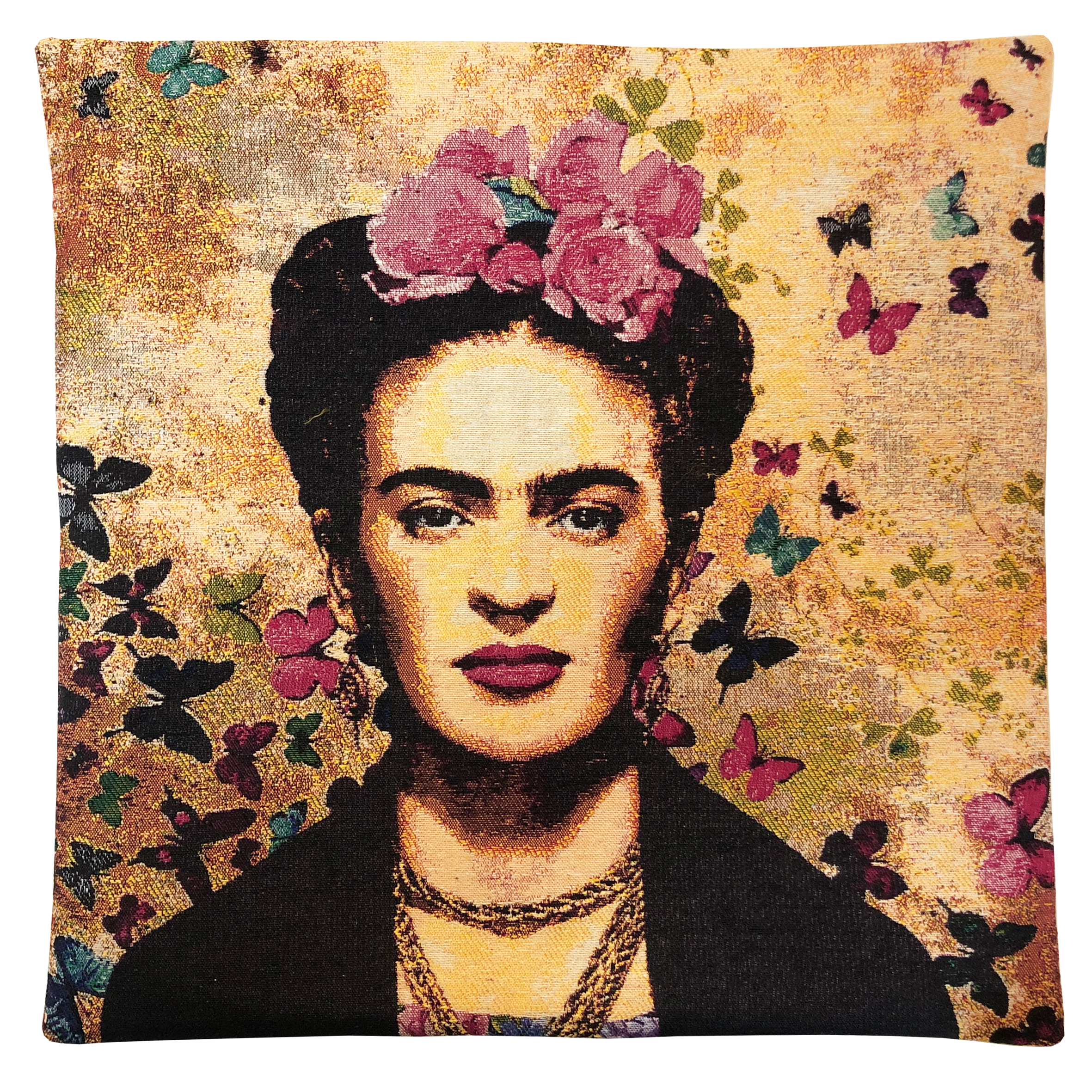 Inspiriert von Frida Kahlo - Schmetterlinge - Kissenbezug