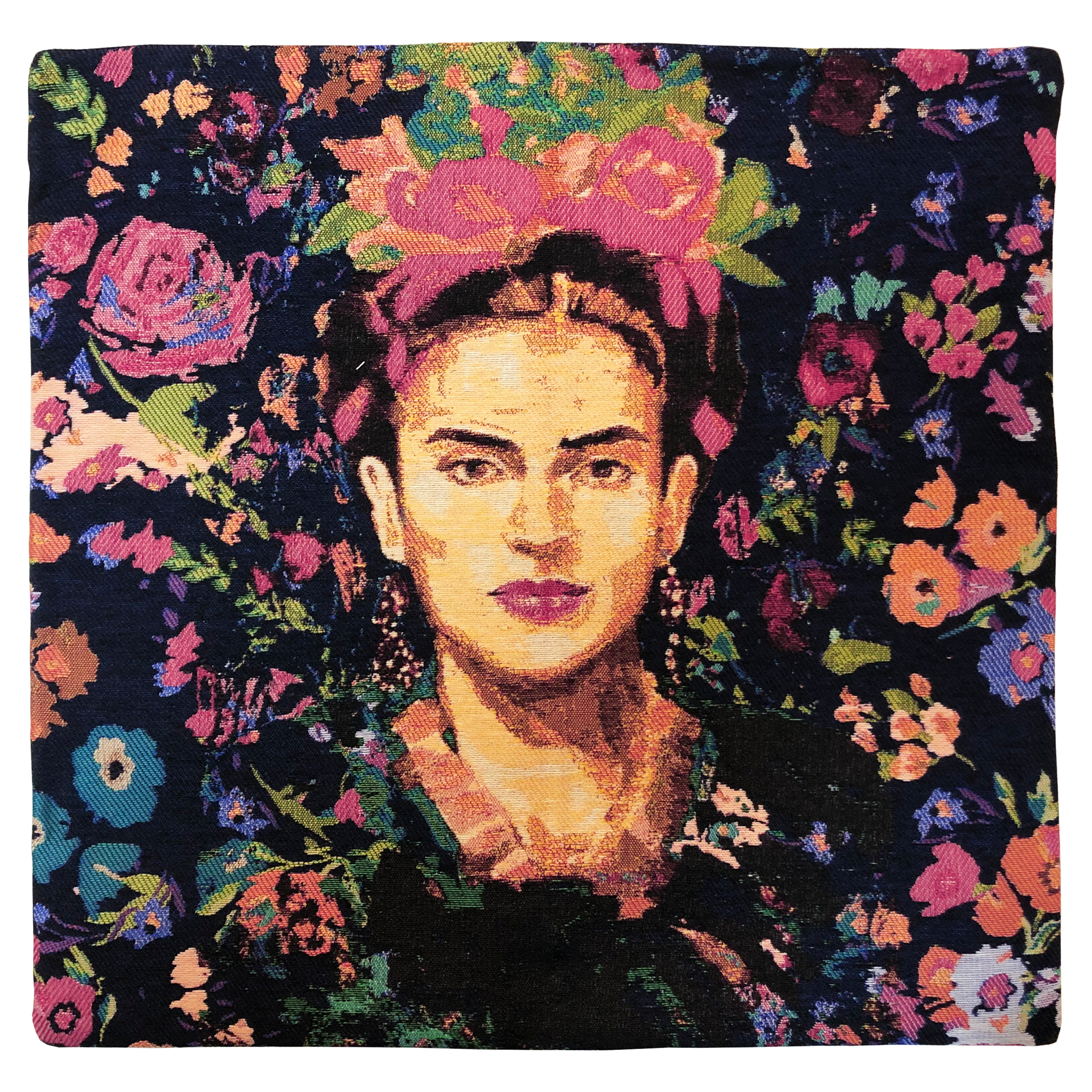 Inspiriert von Frida Kahlo - Blumen Dunkel - Kissenbezug