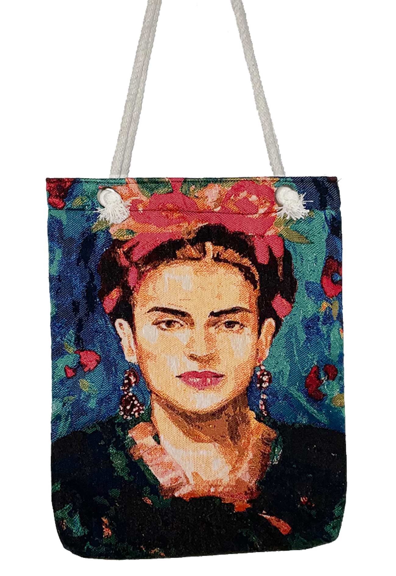 Inspiriert von Frida Kahlo - Blumen Dunkel - Shopper