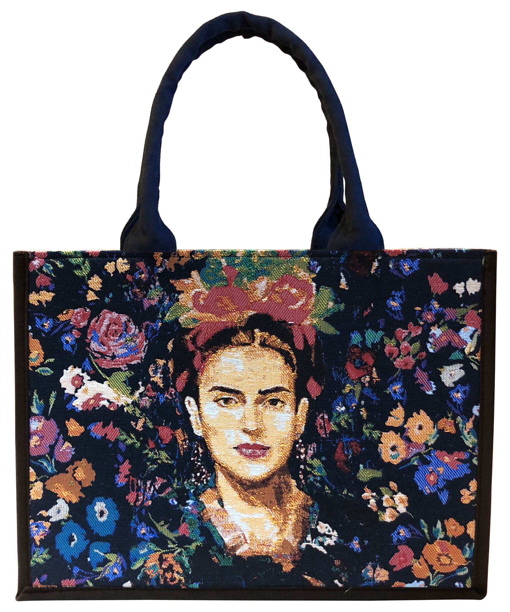 Inspiriert von Frida Kahlo - Blumen Dunkel - Tote Bag