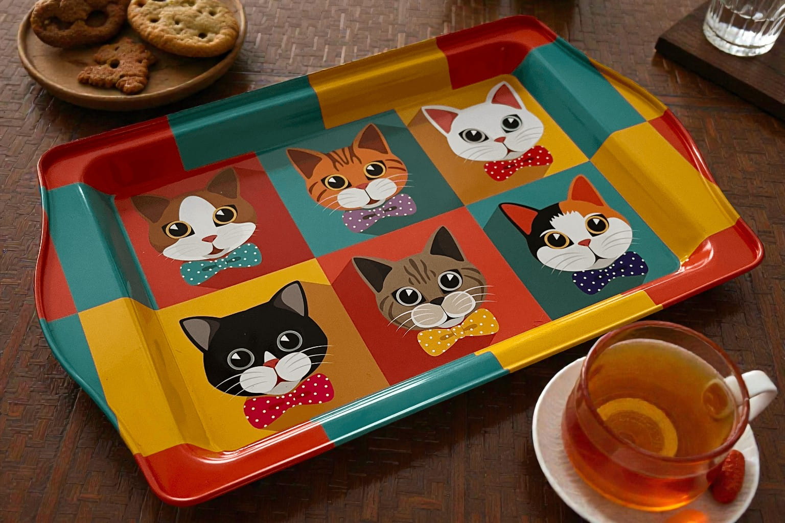 Katzenporträts - Tablett (klein)